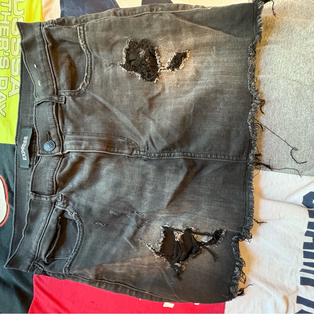 Express Charcoal Denim Skirt
